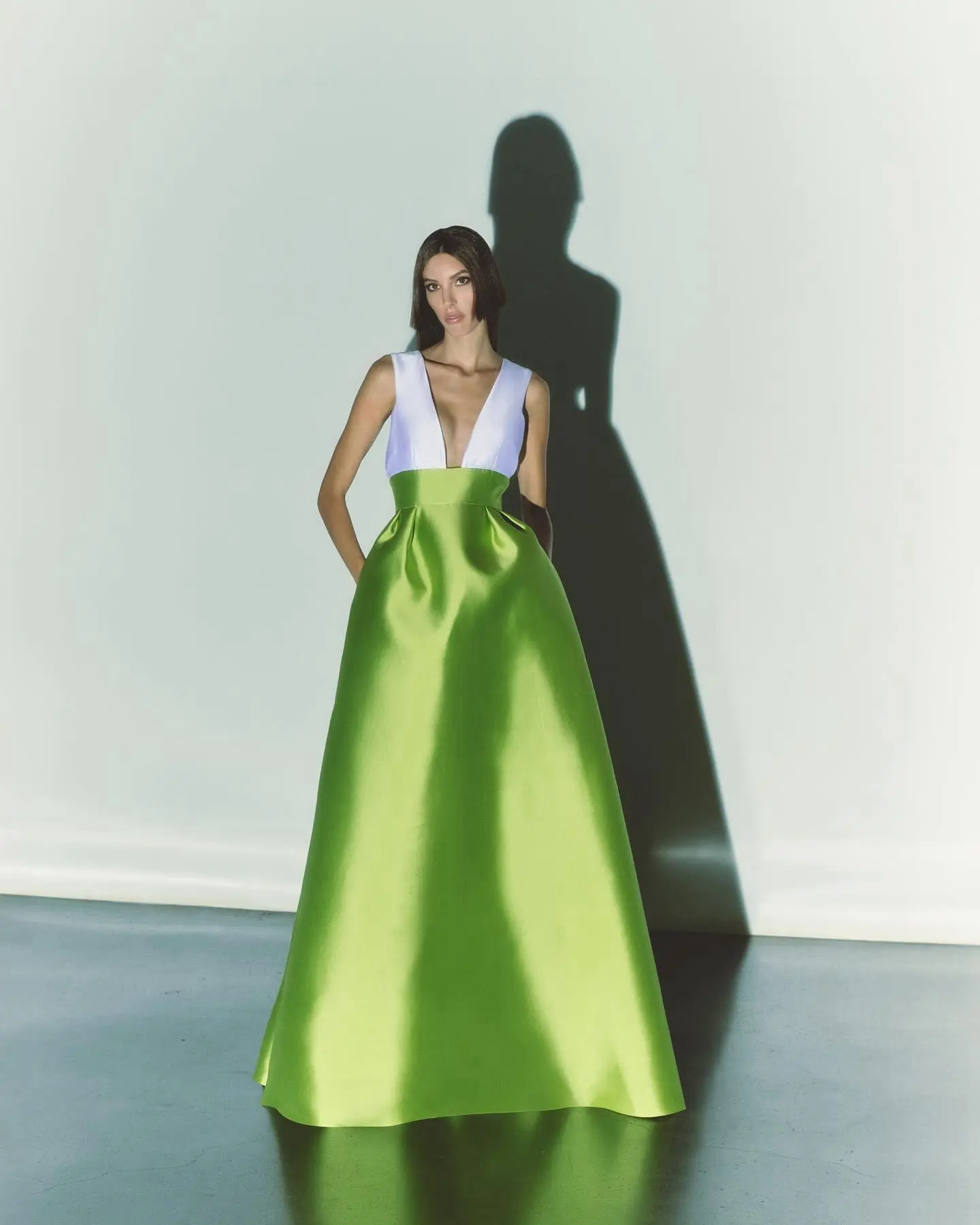 Pretty Green Sping Maxi Skirt High Quality Pleated Satin Floor Length Women Evening Party Skirt ropa de mujer faldas para mujere