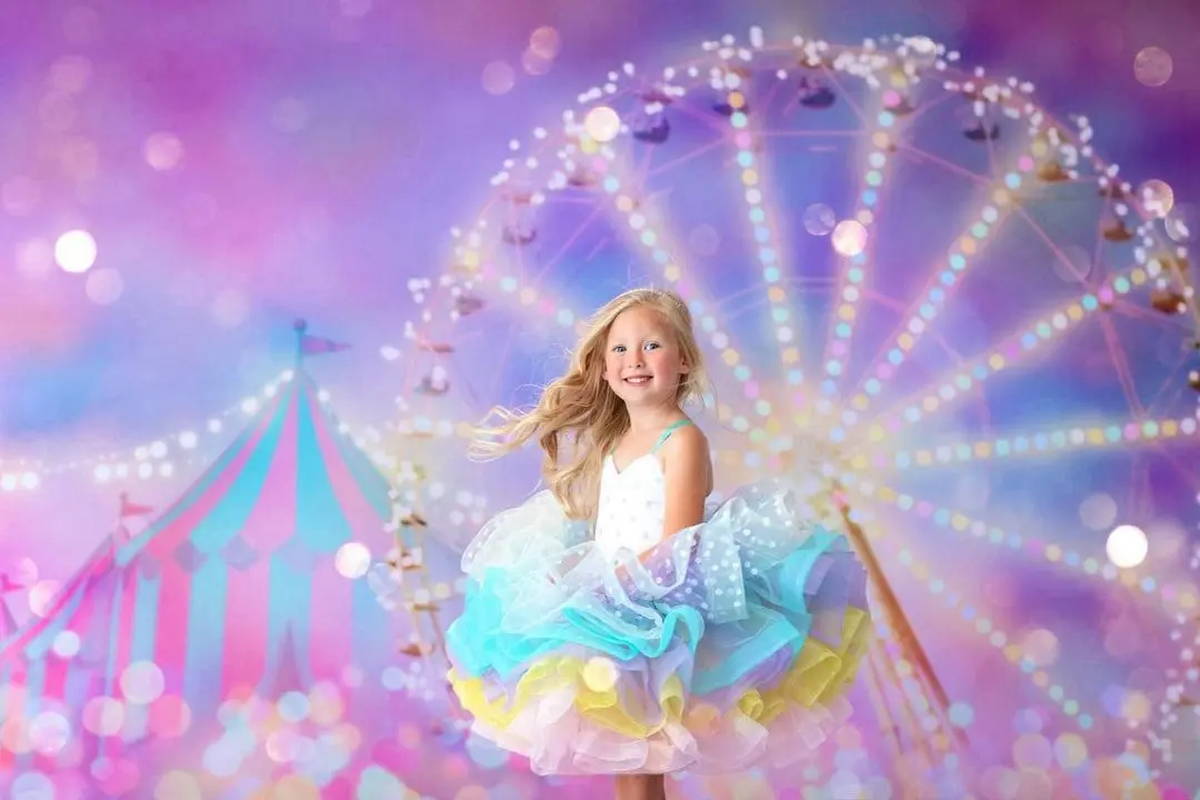 Rainbow Tiered Tutu Tulle Dresses Kids Colorful Girls Ruffled Tulle Birthday Party Dress Mix-Color Mini Length A Line Child Gown