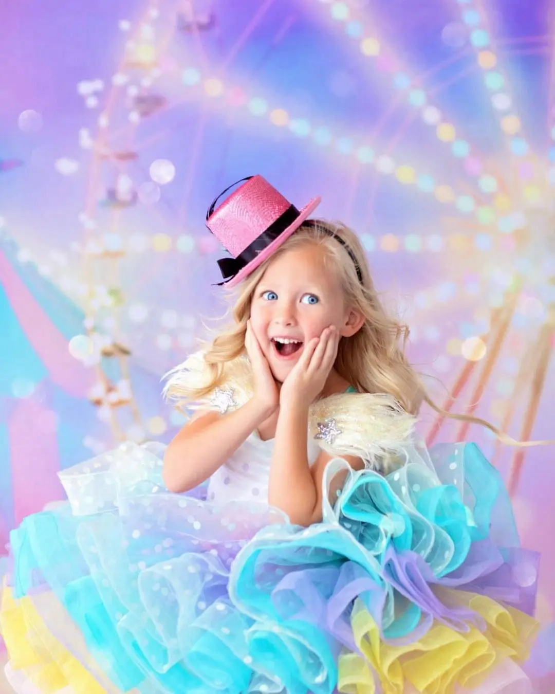 Rainbow Tiered Tutu Tulle Dresses Kids Colorful Girls Ruffled Tulle Birthday Party Dress Mix-Color Mini Length A Line Child Gown