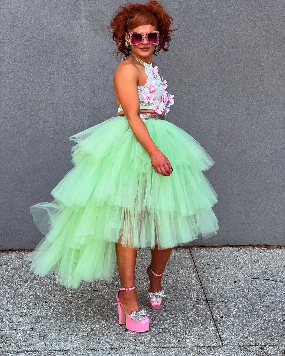 Hot Sale Tiered Tulle High Low Skirts Elastic Waist Petticoat Puffy Long Tulle Skirt Female Ruffled Maxi Skirt Customized