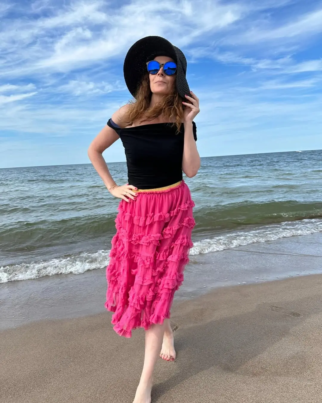 Elastic Waist Multi-layered Tulle Skirt Fashion Knee-length Women's Tulle Skirt Hot Pink Pleats Cake Skirt Customized