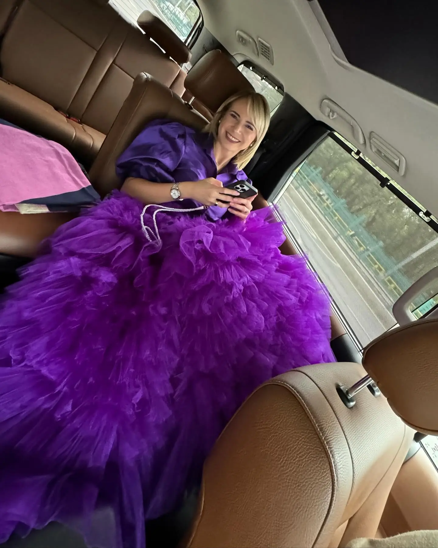 Dreamlike Purple Elastic Waist Layered Tulle Long Skirts To Party Puffy Volume Tutu Tulle Bridal Wedding Skirt Women Maxi Skirt