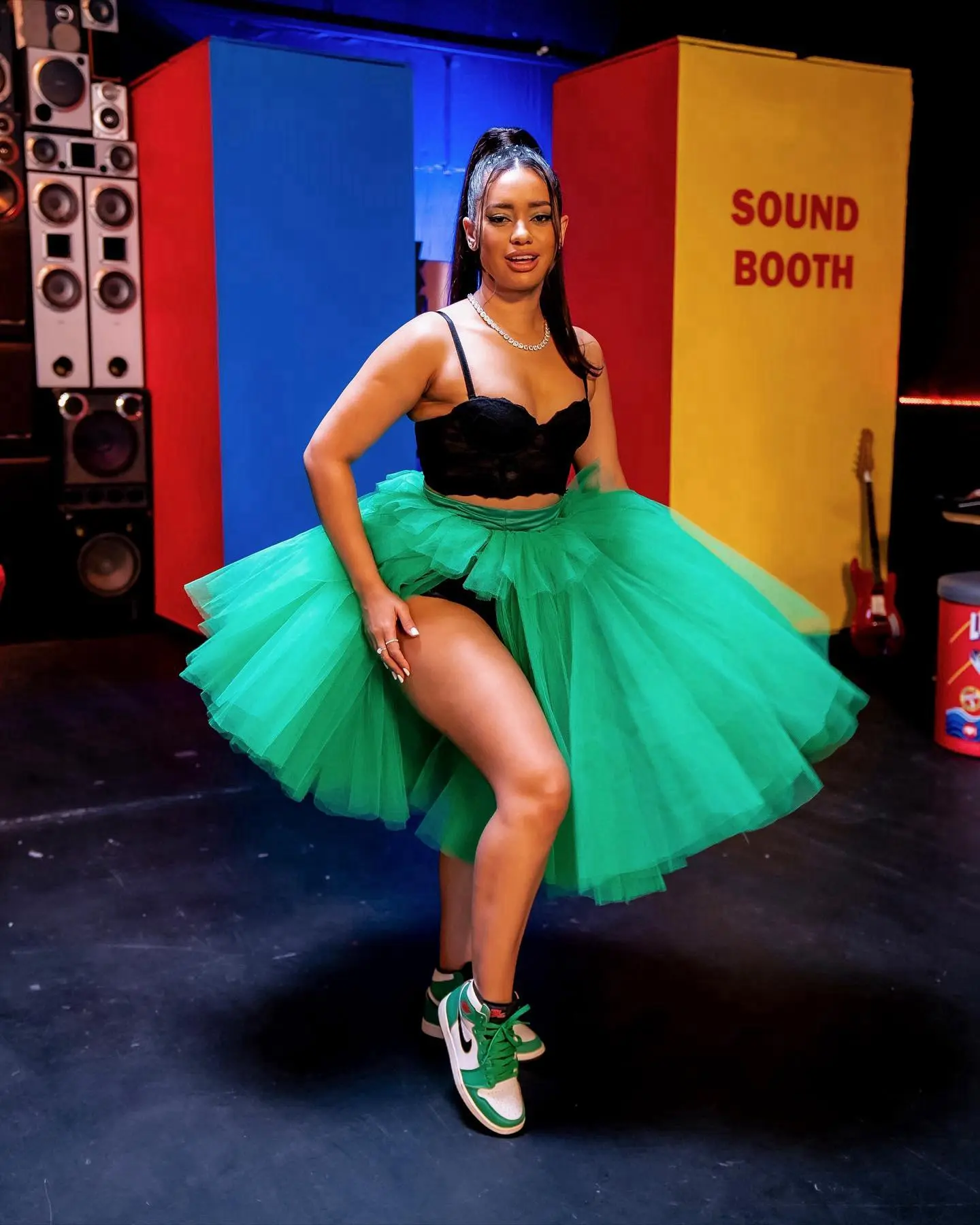 Lovely Green Tulle Skirt Puffy Tutu Party Skirt Layered Women Asymmetrical Knee Length Tulle Birthday Skirt Summer Skirts Custom