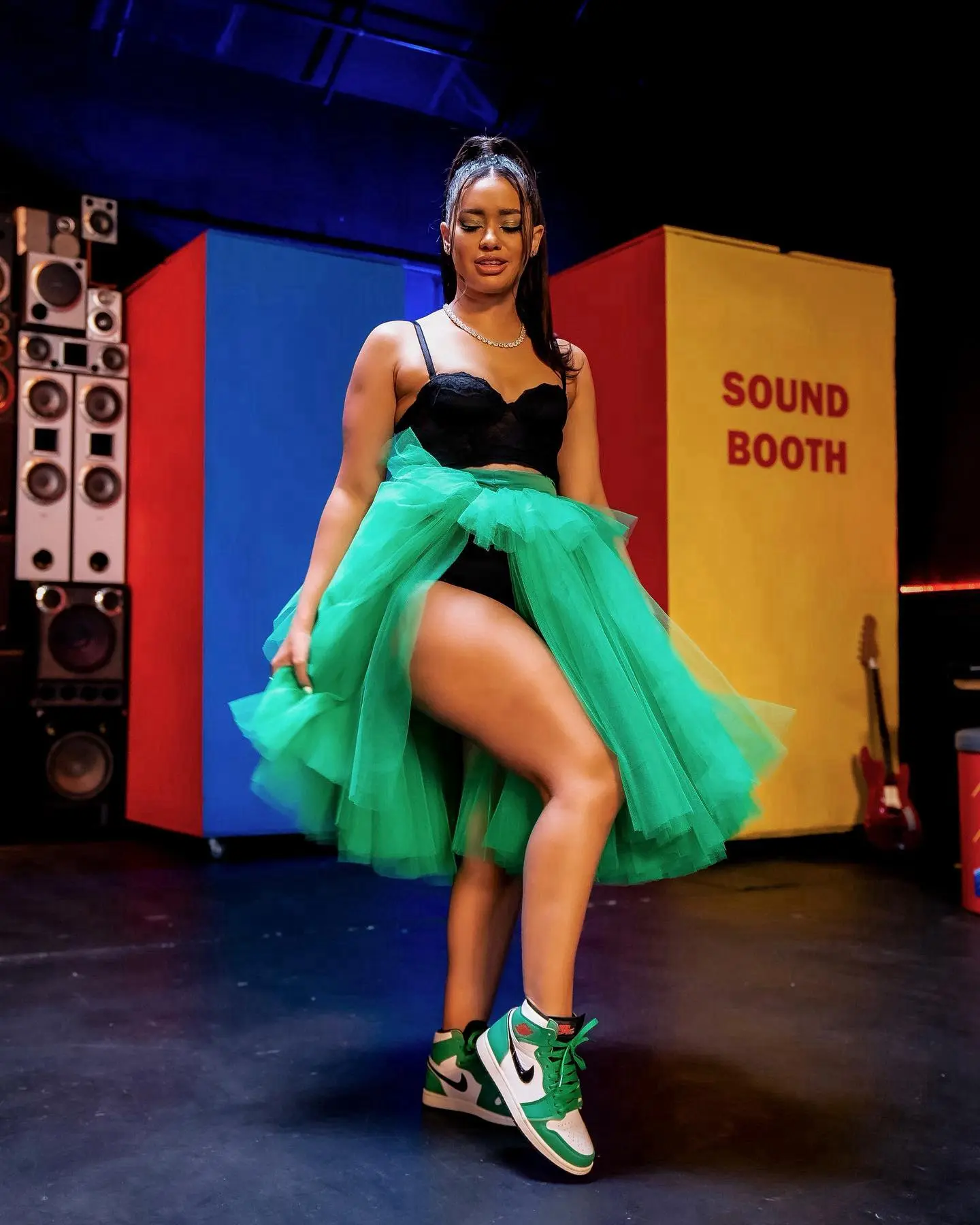 Lovely Green Tulle Skirt Puffy Tutu Party Skirt Layered Women Asymmetrical Knee Length Tulle Birthday Skirt Summer Skirts Custom
