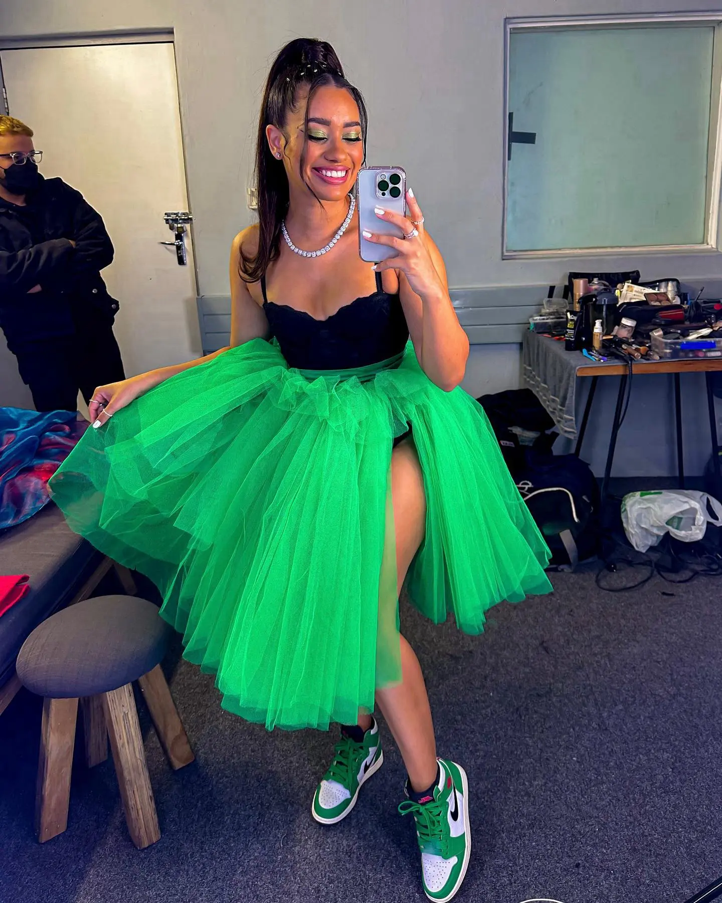 Lovely Green Tulle Skirt Puffy Tutu Party Skirt Layered Women Asymmetrical Knee Length Tulle Birthday Skirt Summer Skirts Custom
