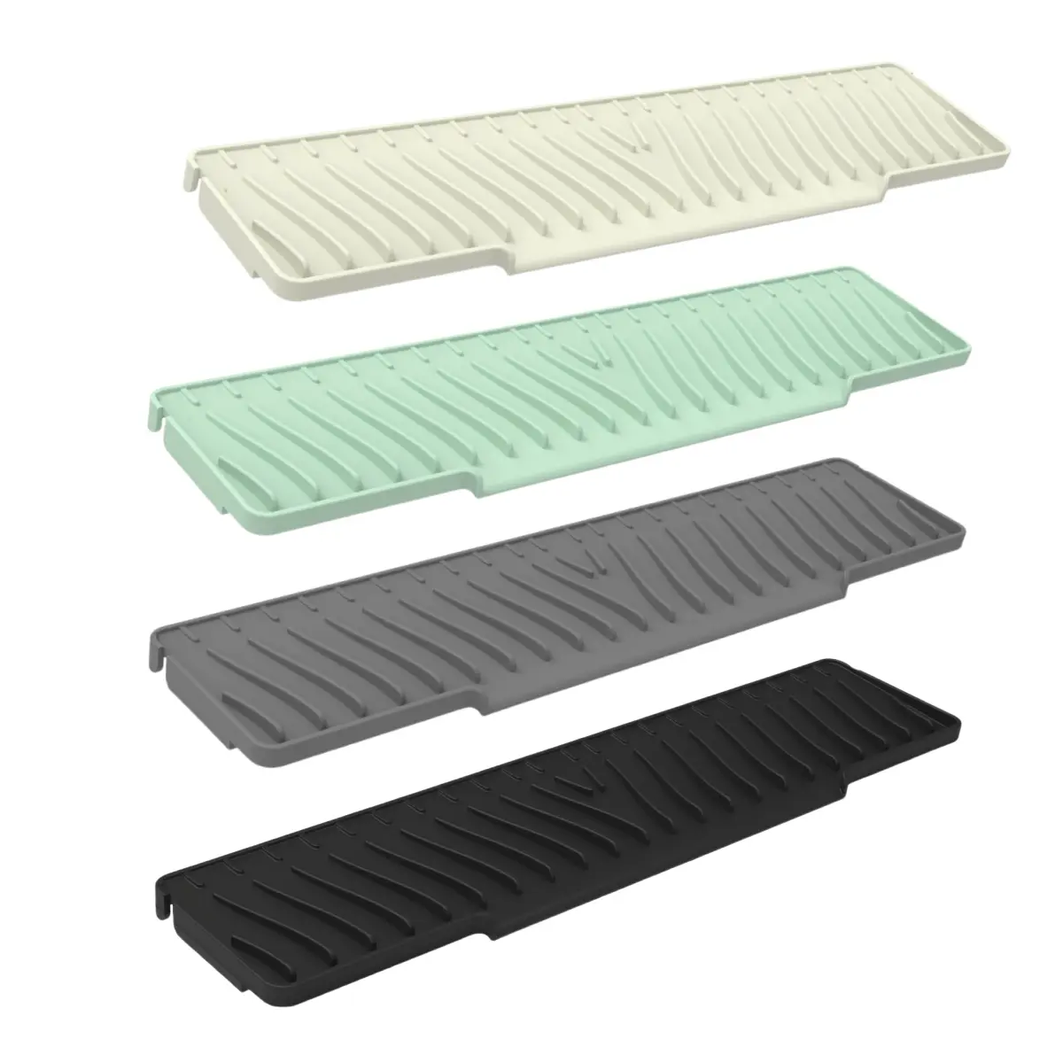 Black Silicone Sink Mat Countertop Mat Sink Splash Guard Space-Saving Design Thick Silicone Material Easy Storage