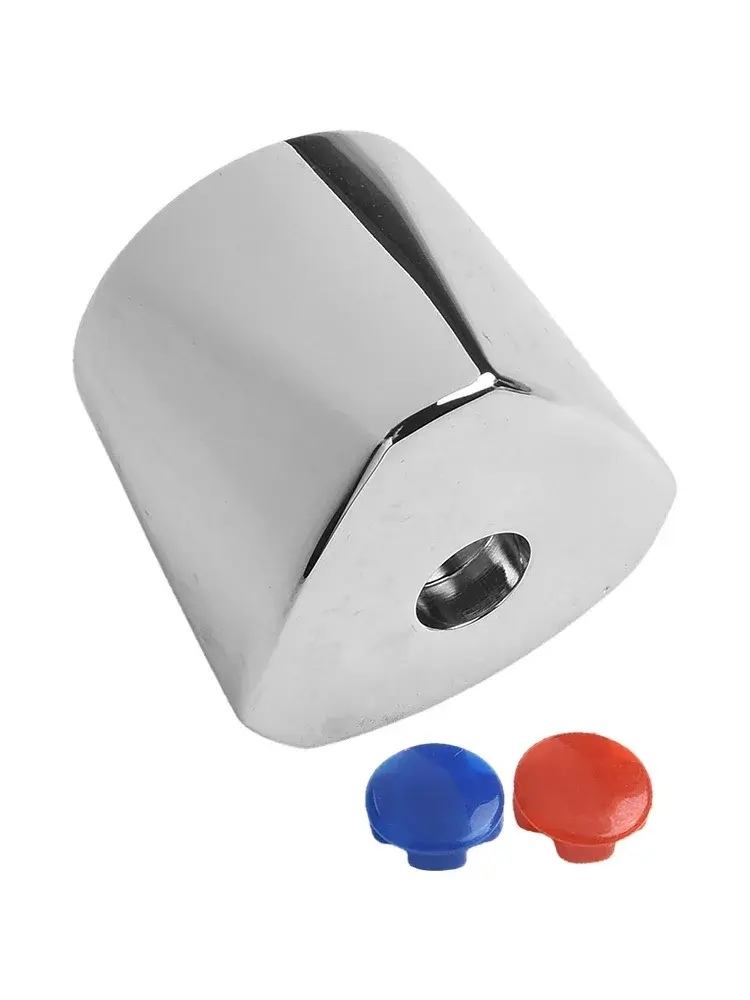 Accessories Bathroom Parts Hand Lever Sink Parts Rotary Handle Faucet Handles Cold Warm Red Silver Versatile Usage