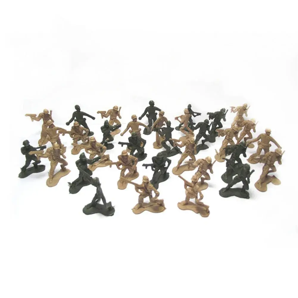 100Pcs 4cm  DIY Simulation Plastic Soldiers Figurine Figures Model Mini Soldiers Figures Sand Table Game Sandbox Access