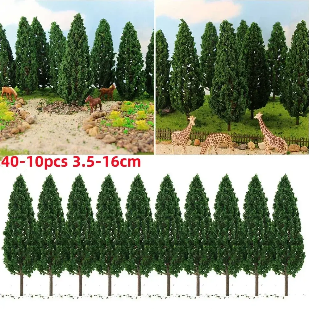 50-10pcs Model Tree Train Railway Artificial Miniature Tree Stereoscopic Model War Game Building Landscape Scenery Toy 3-10cm