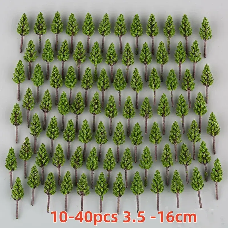 50-10pcs Model Tree Train Railway Artificial Miniature Tree Stereoscopic Model War Game Building Landscape Scenery Toy 3-10cm
