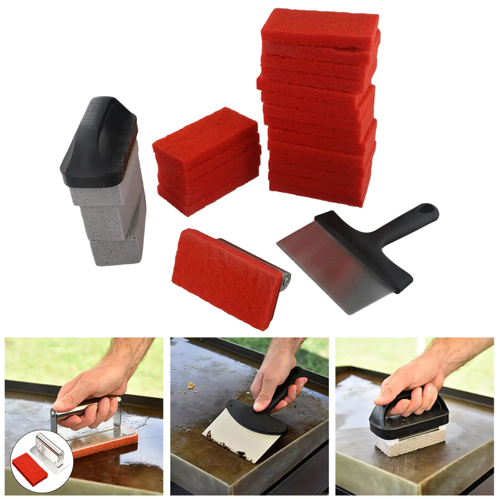 Griddle Cleaning Kit For 26 Pieces- Heavy Duty Grill Cleaner Kit Wit Gardening And Home Furnishings Hot Selling Accessories