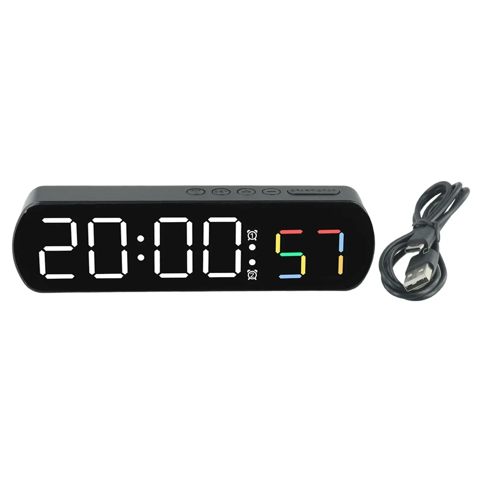 LED Display Digital Clock Multifunctional Creative AAA Batteries/plugged In 12/24H Rectangular Electronic Timer  Home Decor