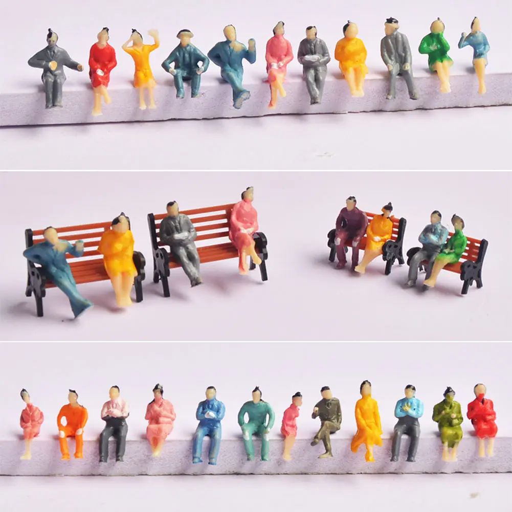 People Model Painted Figures Scale Sitting 100pcs 1:100 ABS All Seated Model People Painted Figures Passengers