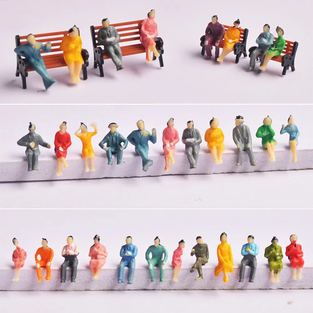 People Model Painted Figures Scale Sitting 100pcs 1:100 ABS All Seated Model People Painted Figures Passengers