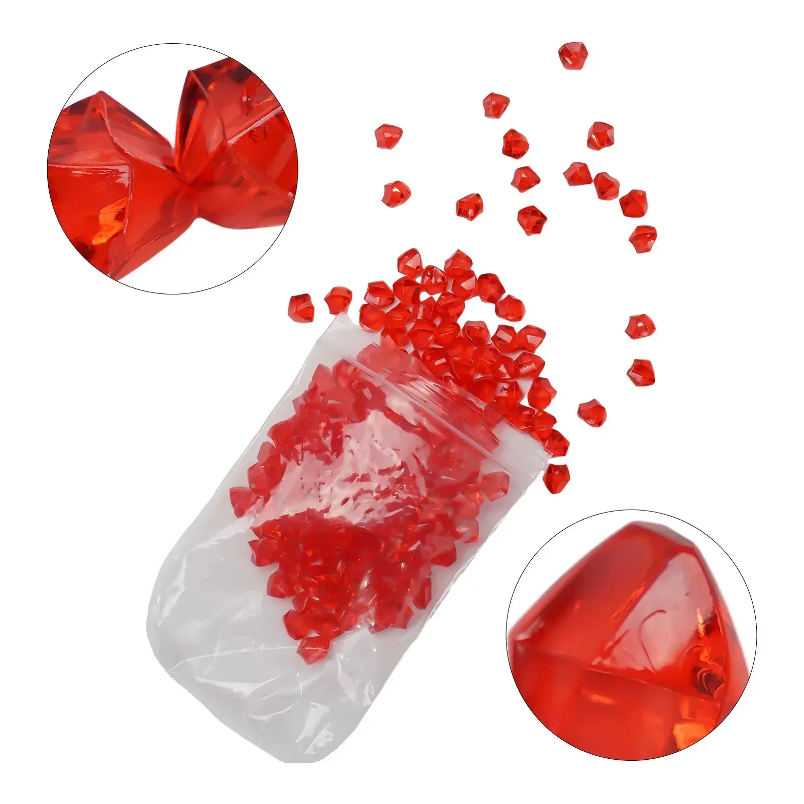 200pcs 6*9mm Acrylic Crystal Gem Stone Crushed Ice Rocks Aquarium Colorful Jewelry Vase Decoration Wedding Party Decor