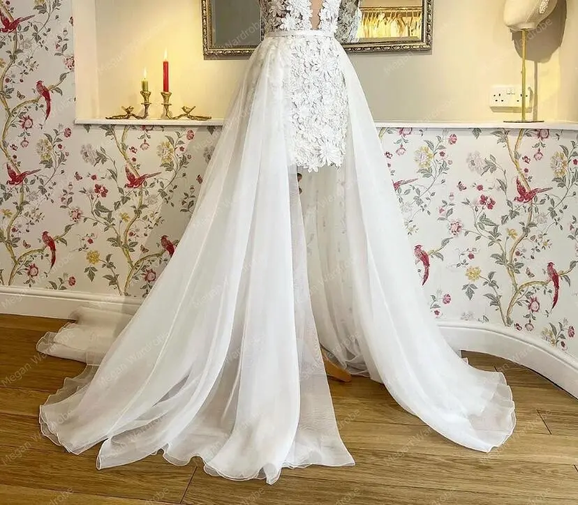 Elegant Tulle Detachable Train For Wedding Dress Custom Made   Bridal Overskirt Women Formal Prom Skirts Long Maxi Fashion