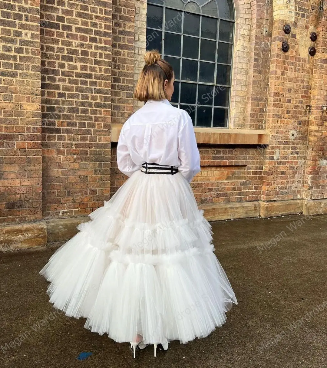 Elegant Maxi Long Tulle Skirts For Women Ivory Gothic Pleated Skirt Casual Party Fairycore Summer Winter Jupe Longue Falda Mujer