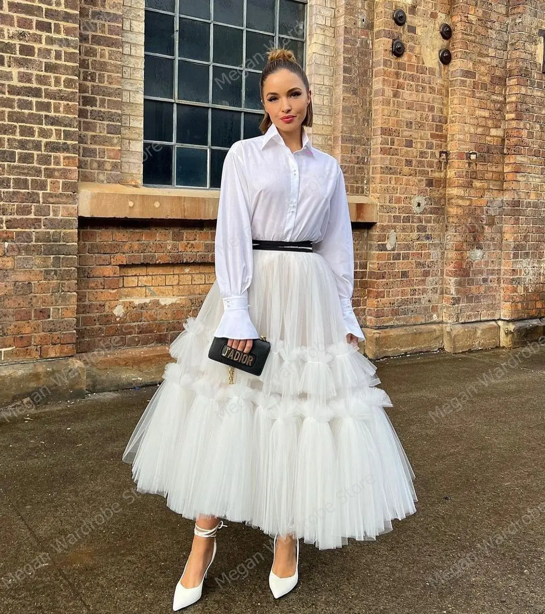 Elegant Maxi Long Tulle Skirts For Women Ivory Gothic Pleated Skirt Casual Party Fairycore Summer Winter Jupe Longue Falda Mujer