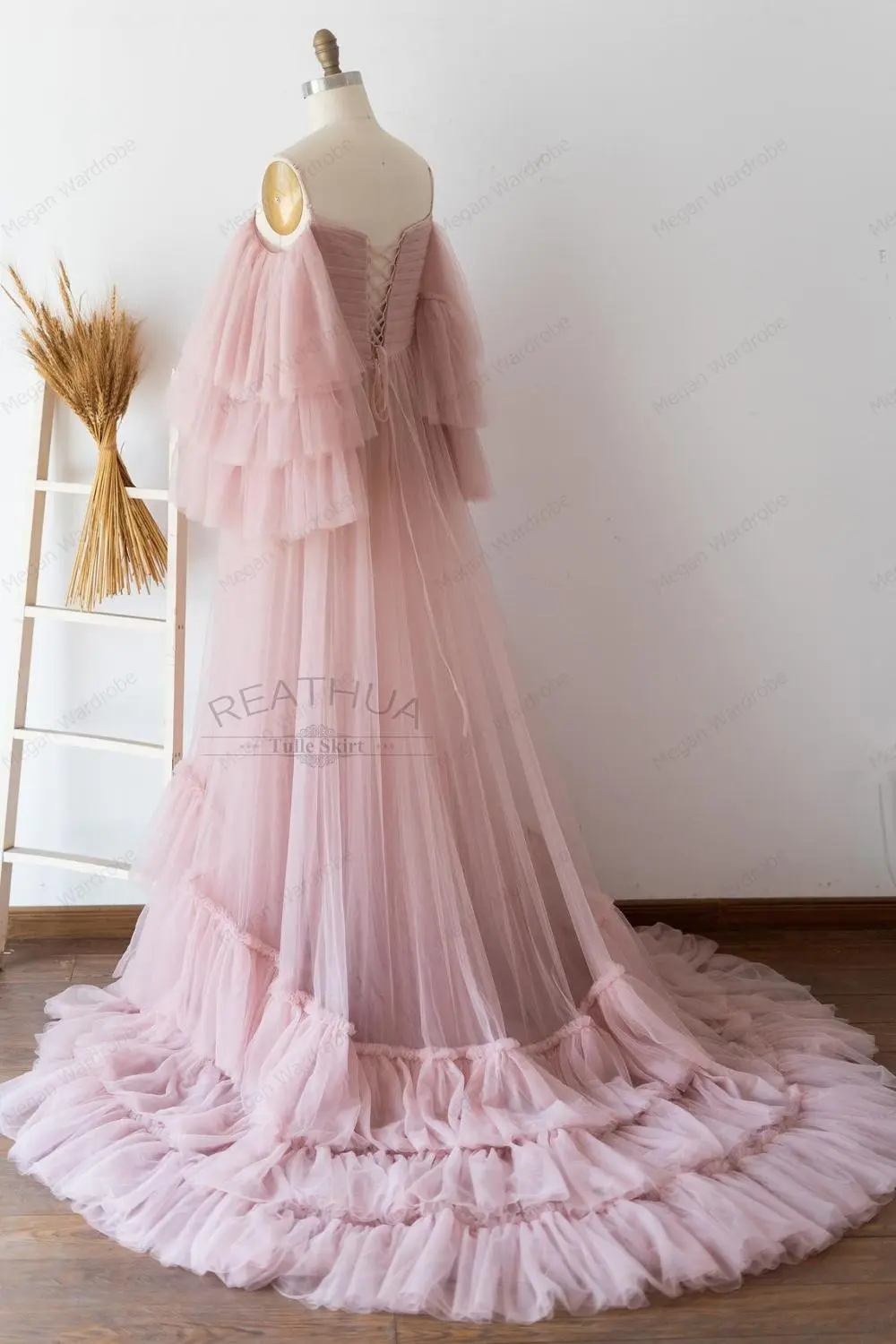 Sexy Tulle Maternity Dresses With Straples Long Sheer Tulle Maternity Robes Custom Made Layered Extraa Puffy Tulle Gowns