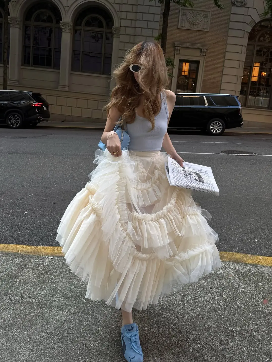 Tulle Skirt with Multiple Layers High Waist A-Line Skirt Made of Soft Polyester Fabric Perfect for Party and Daily Wear