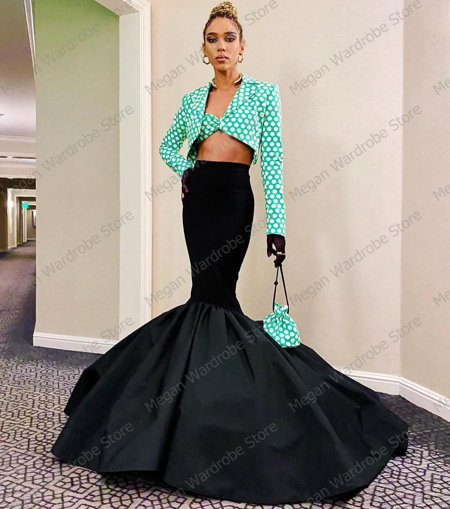 Elegant Black Long Mermaid Skirt Spanish Style Elastic Waist Satin Party Skirts Floor Length Women Skirts Falda de sirena