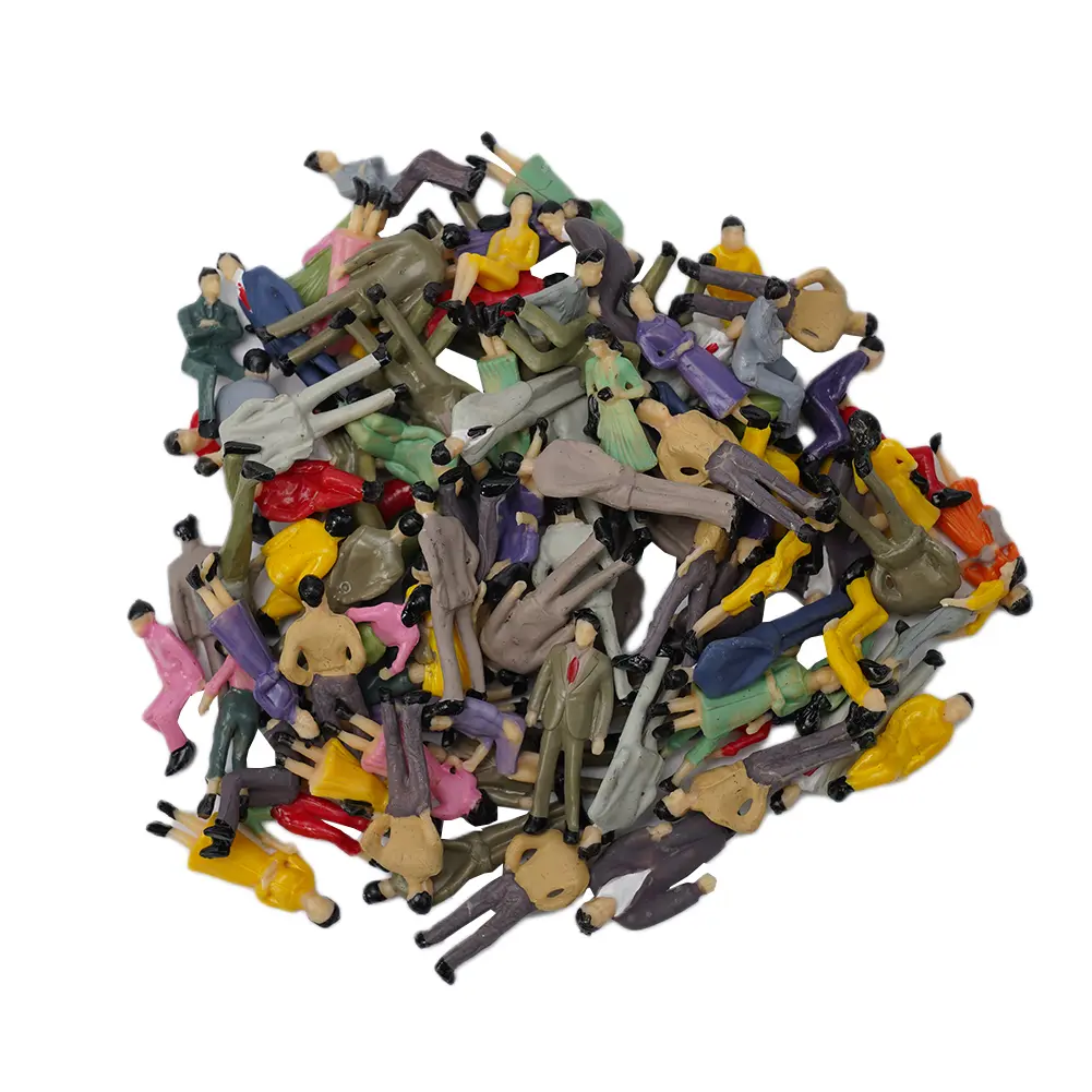 100Pcs 1:50 Scale Model Miniature Figures N Scale Painted Scenes Modelling People Assorted Poses Multicolor Passenger