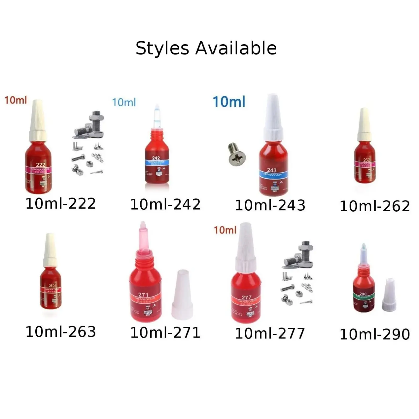 10ml Threadlocker  222/242/243 262 263 271 272 277 290 Blue Screw Glue Thread Locking Agent Anaerobics Glue Anti Loose