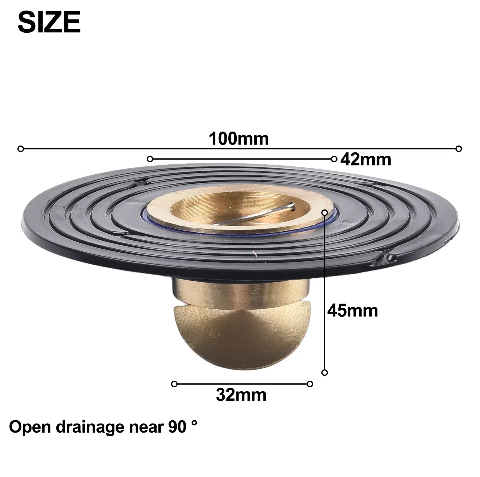 Sink Strainer Floor Drain 100*42*45mm Plastic Copper Fast Drainage Study Backflow Preventer Easy Installation Exquisite