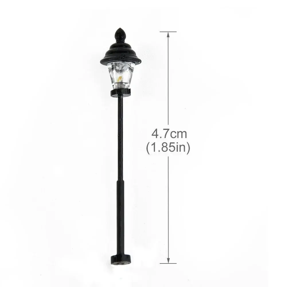 10 Pieces Of LED Park Lanterns 45mm N Scale 1:160 Model Railway Bonsai Decoration Perfect For Rail & Building Layout