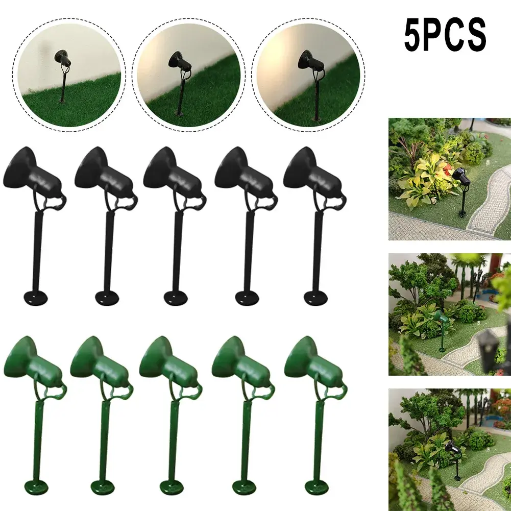 5 LED Spotlight floodlights with mast for Building lawn Garden decorations Model Railroads ornament accessory