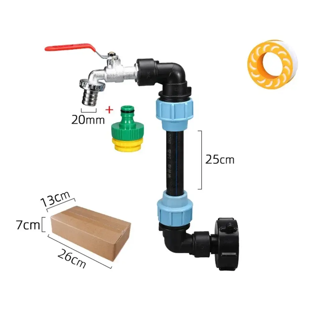3/4 Inch Gooseneck IBC Tank Adaptor With Outlet Valve 3/4 Inch Gooseneck Coarse Thread 2 Way Brass Tap IBC Tank Fitting