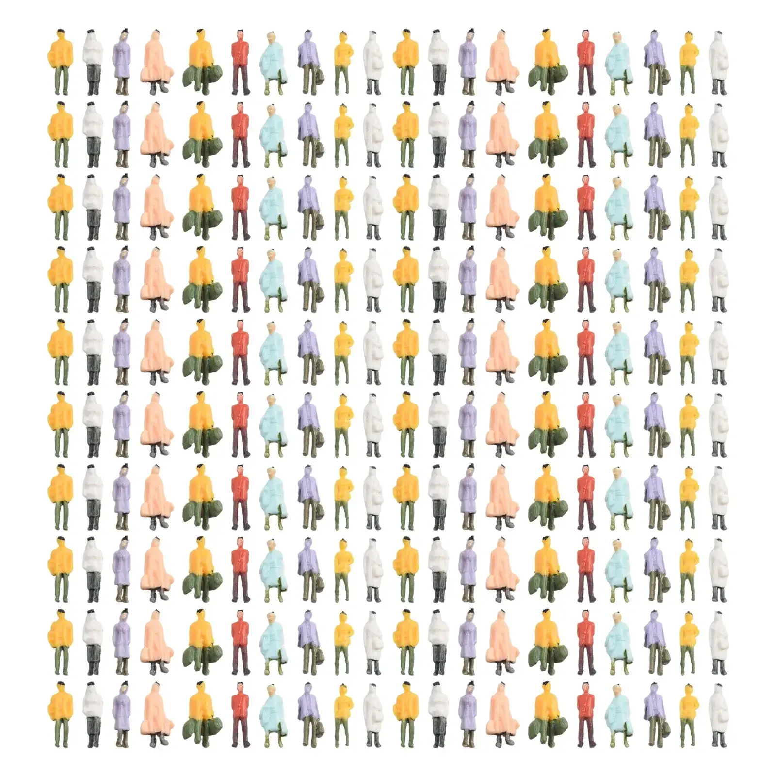 100pcs/200pcs Painted Figure 1:87 Scale Figure Model Miniature Figure N Scale Painted Scene Shape Figure Different Poses