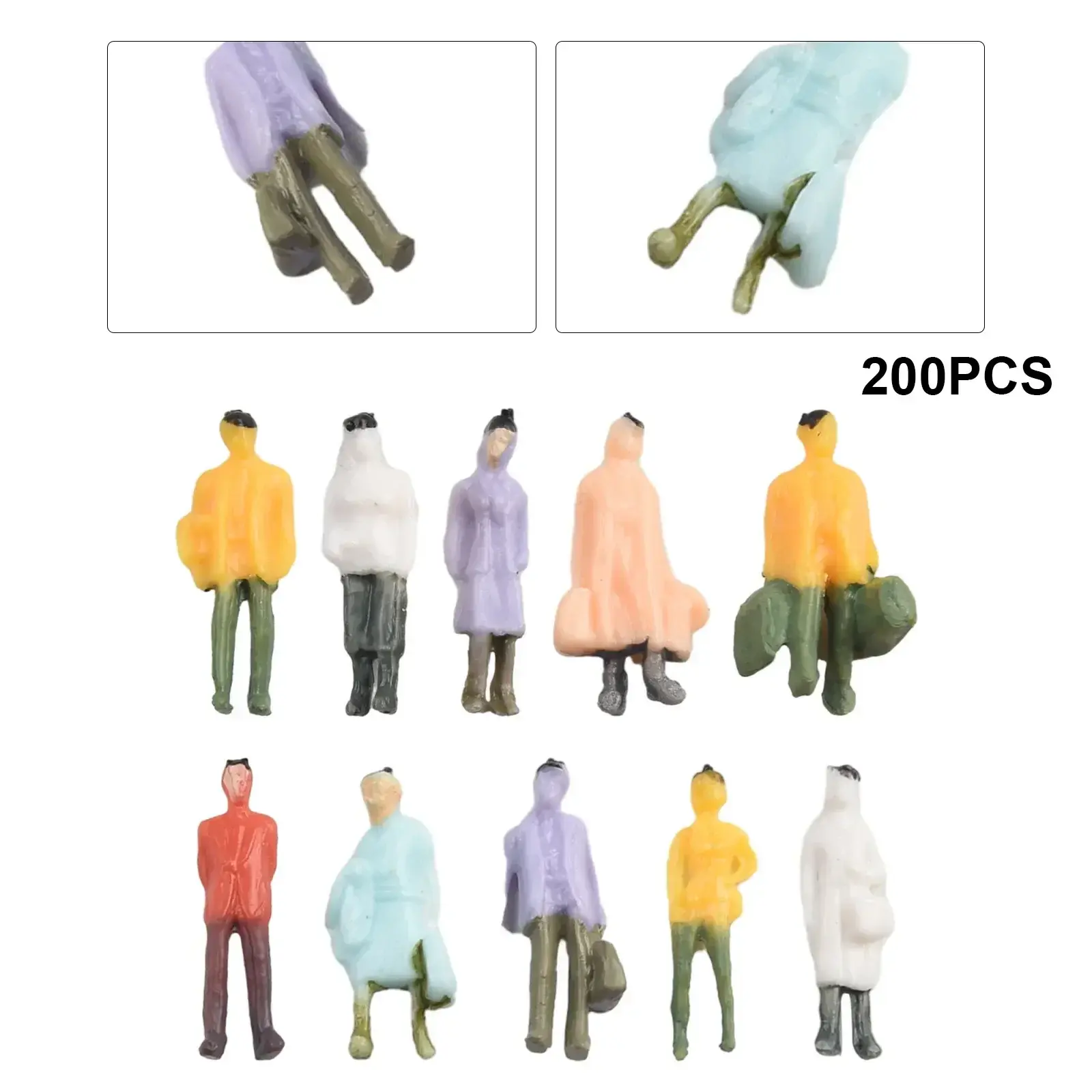 100pcs/200pcs Painted Figure 1:87 Scale Figure Model Miniature Figure N Scale Painted Scene Shape Figure Different Poses