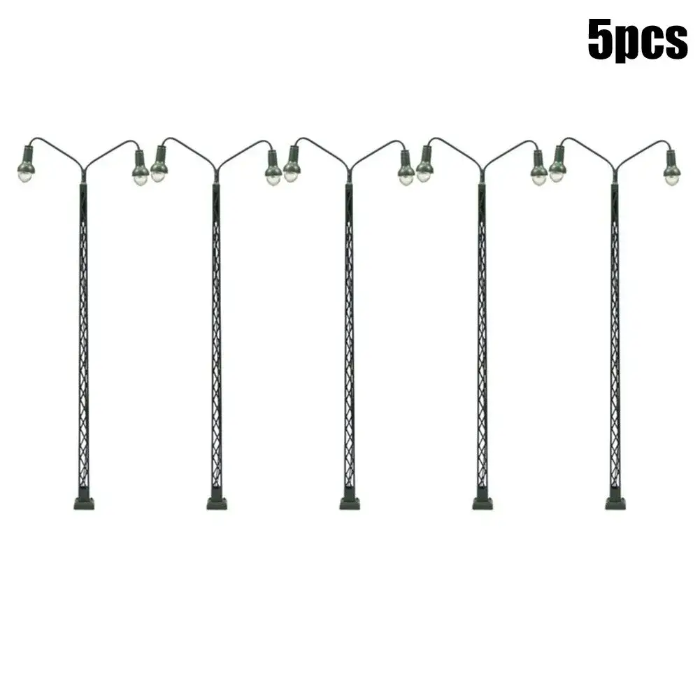 5/12pcs 10-14cm Pieces Model Railway Warm White HO Scale Lamp Post 1:87 Street Light Single Head Lamp 20mA / 3V AC Or DC Model
