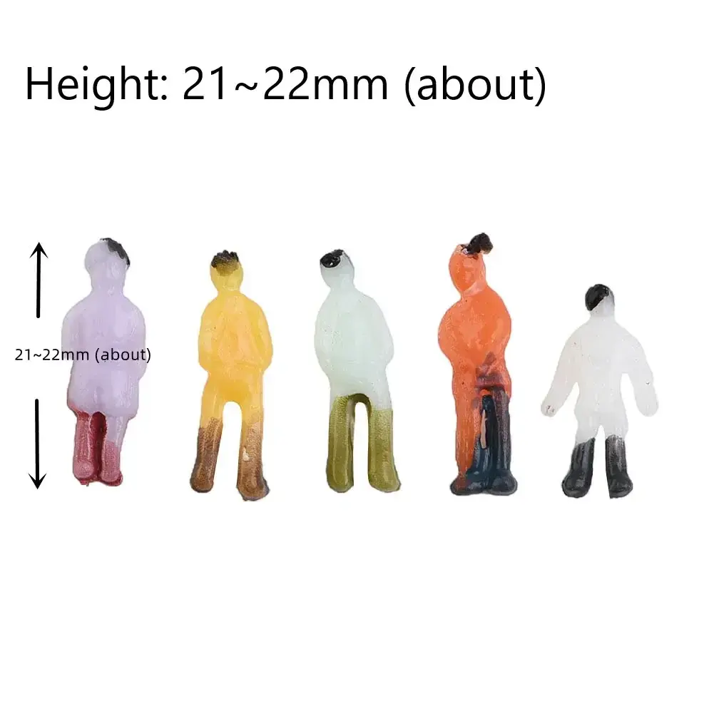 100pcs/200pcs Painted Figure 1:87 Scale Figure Model Miniature Figure N Scale Painted Scene Shape Figure Different Poses