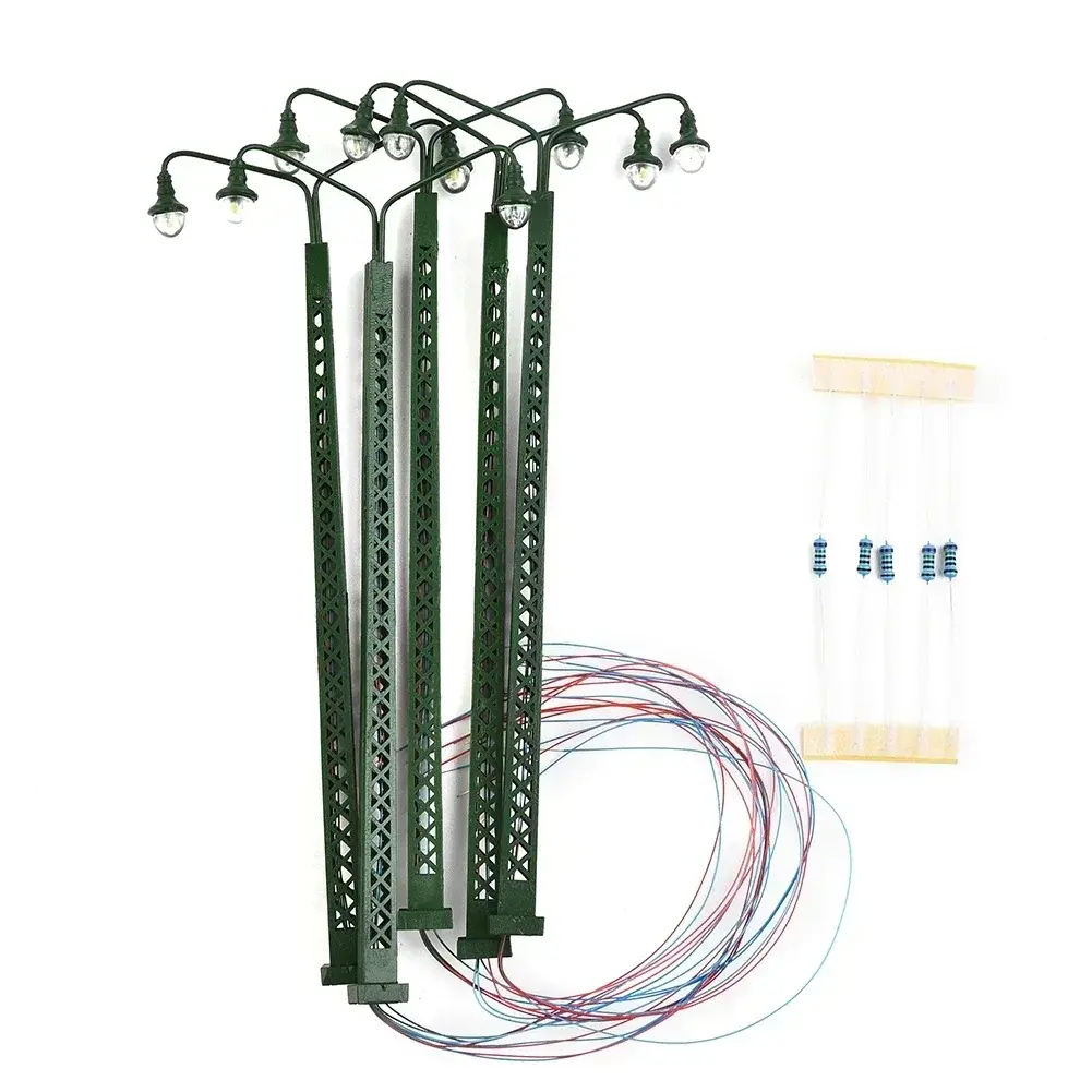 5/12pcs 10-14cm Pieces Model Railway Warm White HO Scale Lamp Post 1:87 Street Light Single Head Lamp 20mA / 3V AC Or DC Model