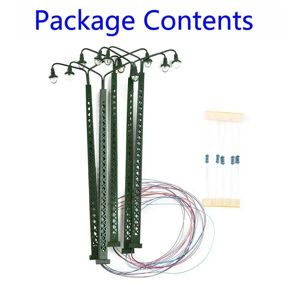 5/12pcs 10-14cm Pieces Model Railway Warm White HO Scale Lamp Post 1:87 Street Light Single Head Lamp 20mA / 3V AC Or DC Model