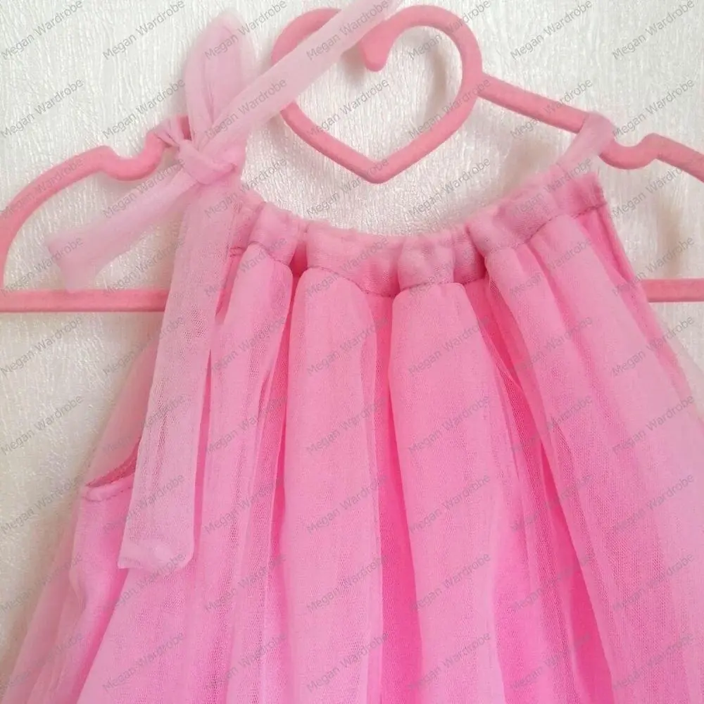 Lovely Fancy Puffy Strapless Tulle Dresses for Girls Long Kids Ball Gowns Vestido de Tulle Flower Girl Dresses for Wedding