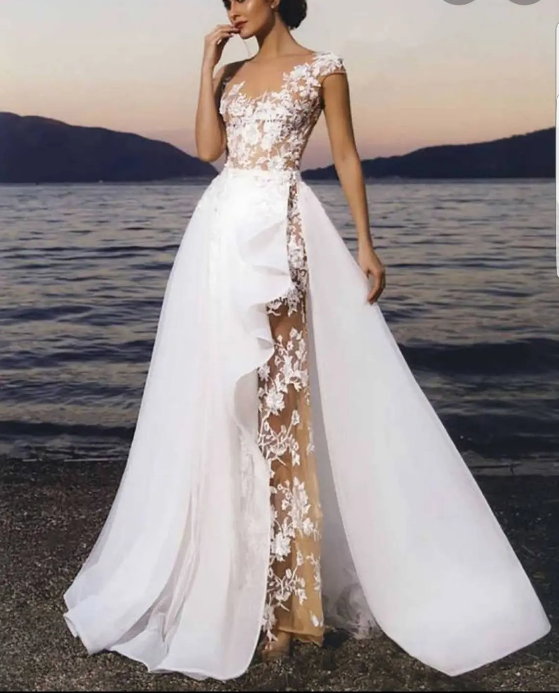 2023 Ruffles Organza Skirts Custom Made Detachable For Wedding Long Maxi Skirt Bridal Reception Skirt Wedding Prom Party Skirt
