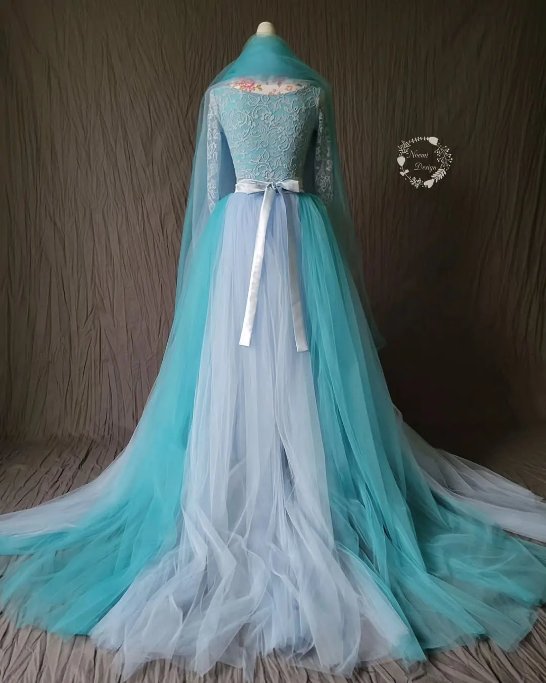 Pretty Draped Mix-Colored Long Train Tulle Skirts Soft Tulle Skirts For Wedding Bridal Skirt Prom Party Skirt Customized