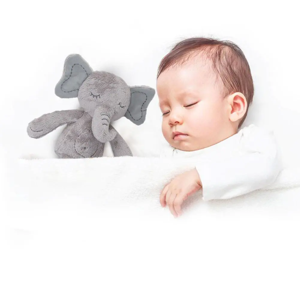 32cm Grey Elephant Stuffed Animal, Gifts for Newborn, Snuggle Elephant Plush Sleeping Toys