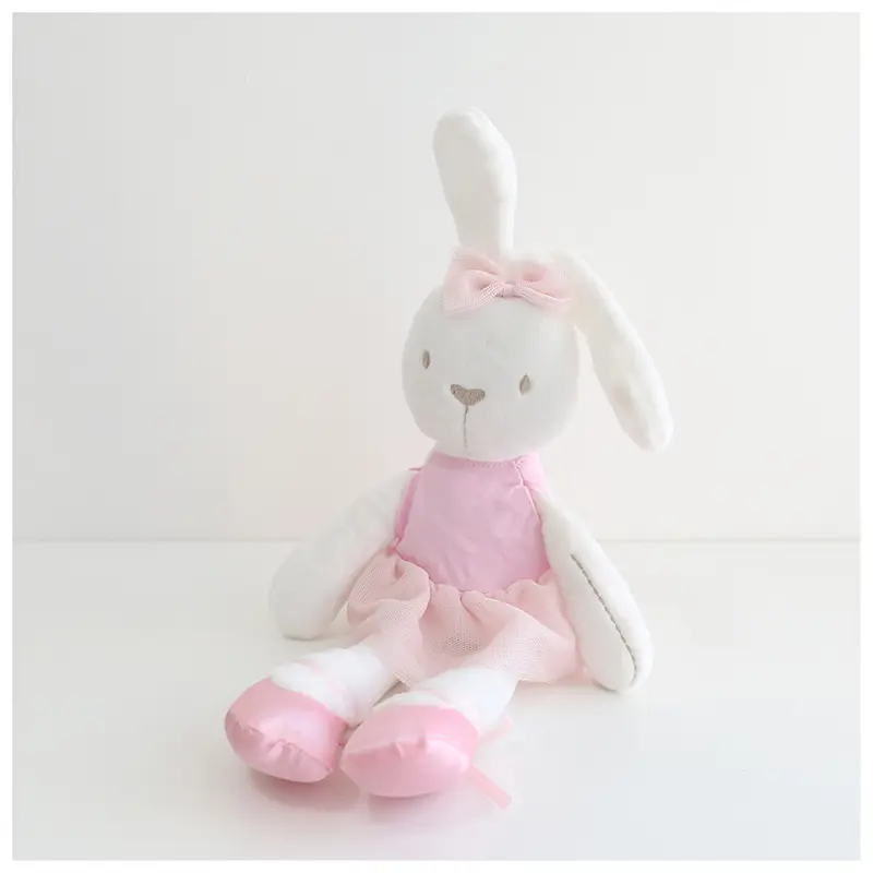 31cm Bunny Plush Dolls Easter Gift  Soft Stuffed Animal Toys Pink Ballerina Dress Rabbit Toy