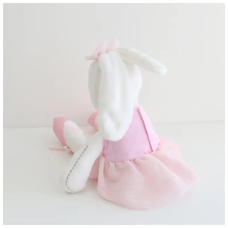 31cm Bunny Plush Dolls Easter Gift  Soft Stuffed Animal Toys Pink Ballerina Dress Rabbit Toy