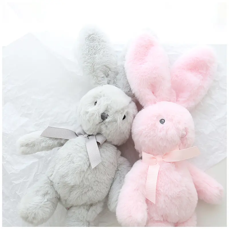 Cute Bunny Plush Toy Stuffed Animals Pink Rabbit Baby Dolls Appease Toys for Baby