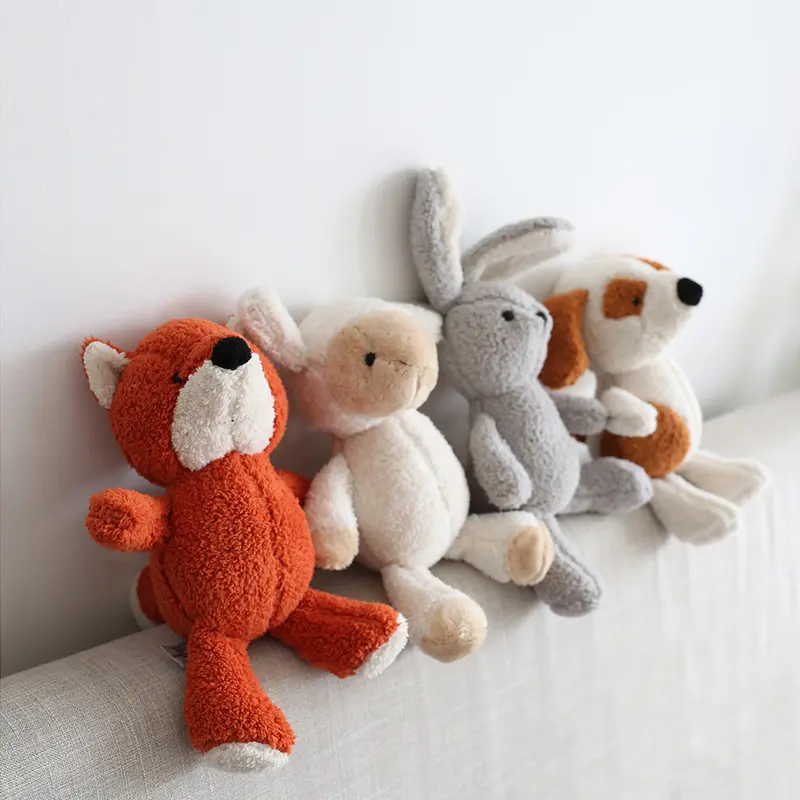 Cute Soft Animals Sheep Dog Plush Toy Cartoon Fox Stuffed Dolls for Girl Boys Baby Sleeping Toys