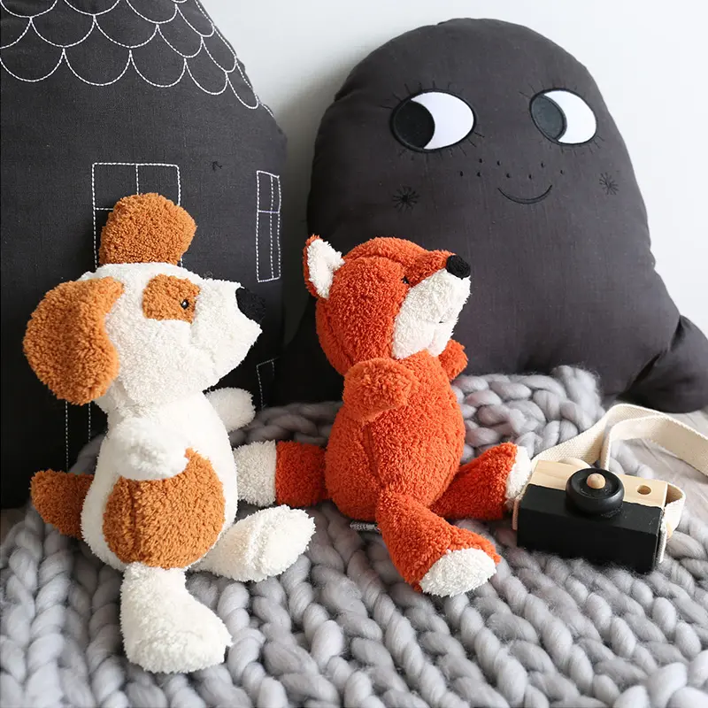 Cute Soft Animals Sheep Dog Plush Toy Cartoon Fox Stuffed Dolls for Girl Boys Baby Sleeping Toys