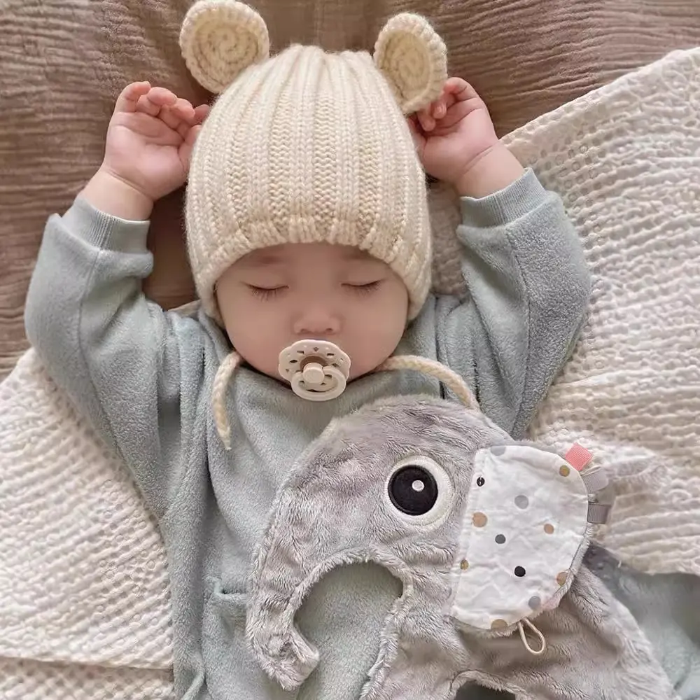 35cm Lovey Cartoon Elephant Comforting Cuddle Toy Baby Soothing Security Blanket with Tag Newborn Baby Sleeping Toys
