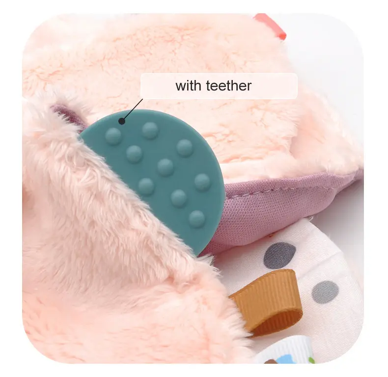 35cm Lovey Cartoon Elephant Comforting Cuddle Toy Baby Soothing Security Blanket with Tag Newborn Baby Sleeping Toys