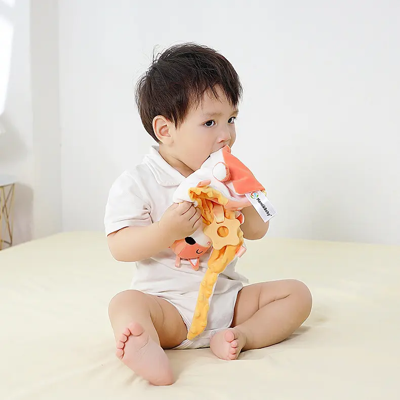 Baby Taggies Blankets With Stuffed Animal Toys - Cute Bunny Elephant Fox Frog Toy-Security Blanket Newborn Minky Dot Comfort Tow