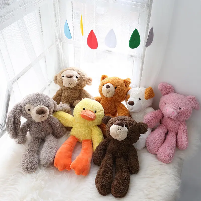 30 cm Cute Fluffy Bear Plush Toy Stuffed Cartoon Animals Yellow Duck Pig Dog Monkey Baby Plushies Dolls For Kid